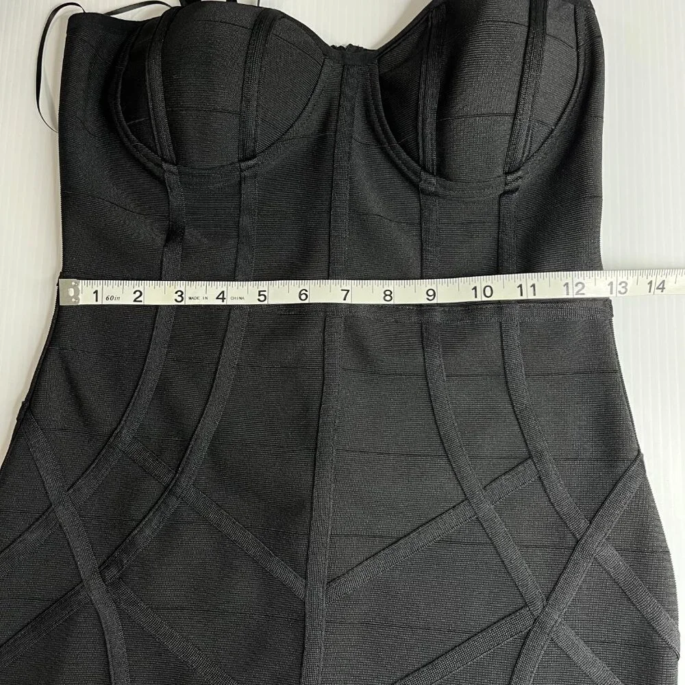 Black Bodycon Spaghetti Strap Dress Women’s Size Small Haute Monde - Picture 5 of 9